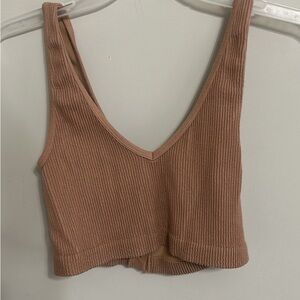 Ribbed Tan Women's Top